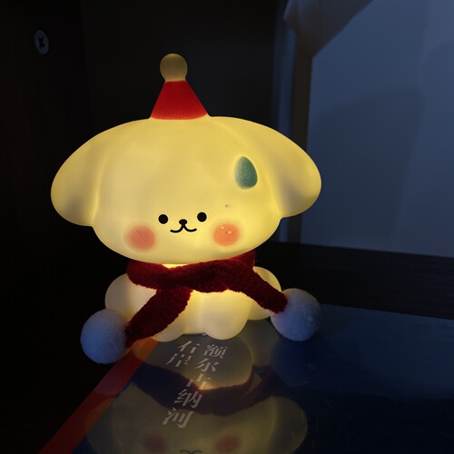 Cute Internet celebrity scarf puppy Christmas atmosphere night light bedside lamp student dormitory decoration lamp BH383 