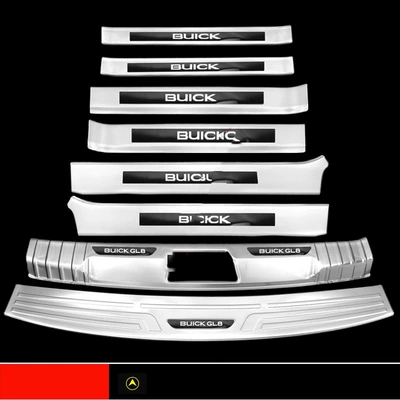 Plate, Dekorativ pedal başlıqları - sku18-652t-silver-titanium-black-label-four-door-sills-rear-guards-8-pieces