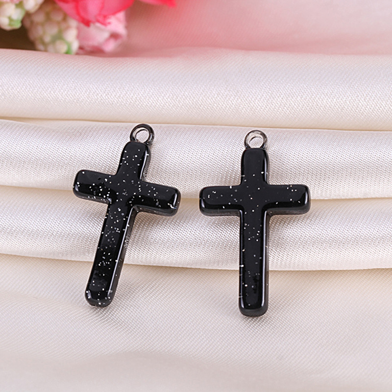 DIY Corea del Sur BOMGOM llavero lentejuelas Cruz colgante resina accesorios teléfono móvil belleza