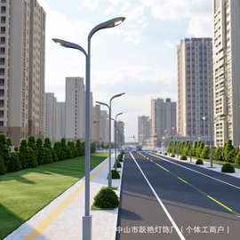 户外市电路灯双头广场高杆灯15米6米市政工程LED照明灯公园道路灯