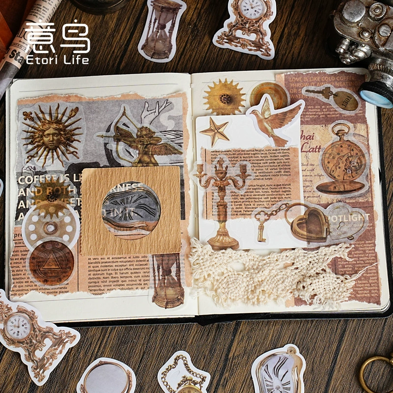 Набор бумажных наклеек Etori Alchemy Secrets — ретро «Волшебная книга» для дневника, 50 шт.