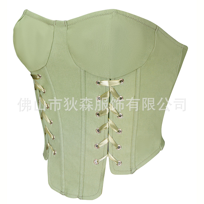 Primavera nueva corsé de correas laterales de cuerno de algodón acetato
