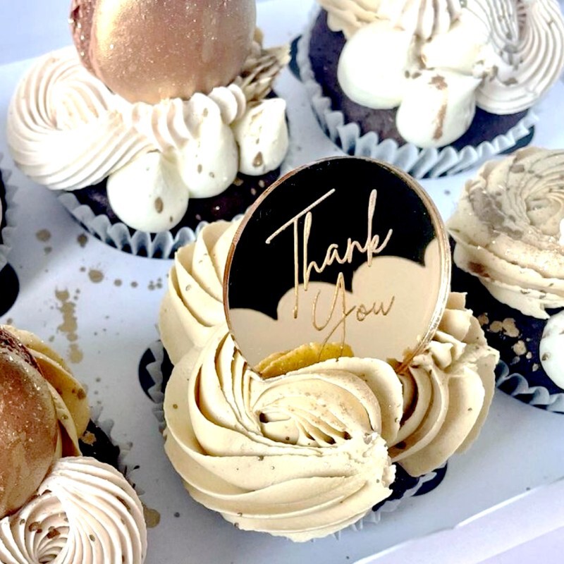 Cross-border ins style Thanksgiving acrylic paper cup cake decoration laser marking disc cake decoration
