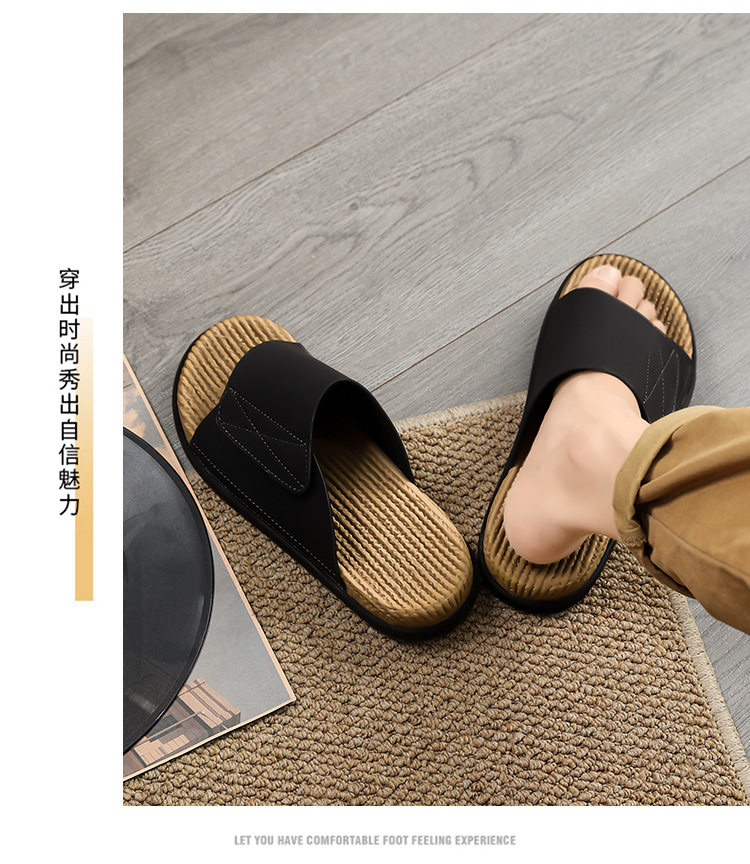 Dép lê xỏ ngón nam cỡ lớn chống trượt, đế cao su bền, đi biển và thể thao ngoài trời mùa hè — Kaki, Màu be, Màu đen chi tiết 12