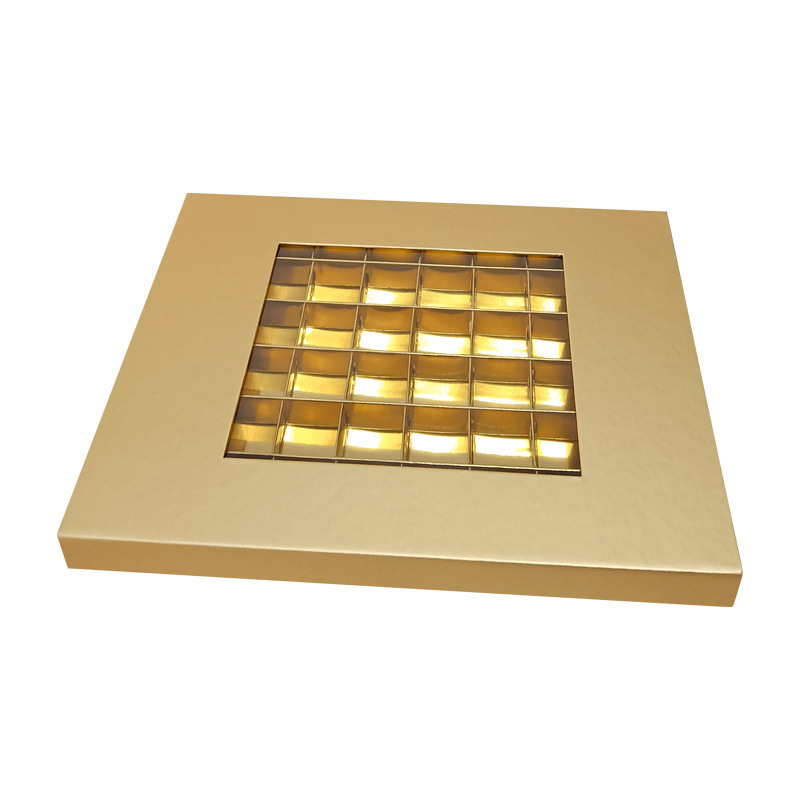 Chocolate Packaging Box Hardcover Box Gold Cardboard Can Be Customized with Transparent Window 12/9/8/4/2 Pieces