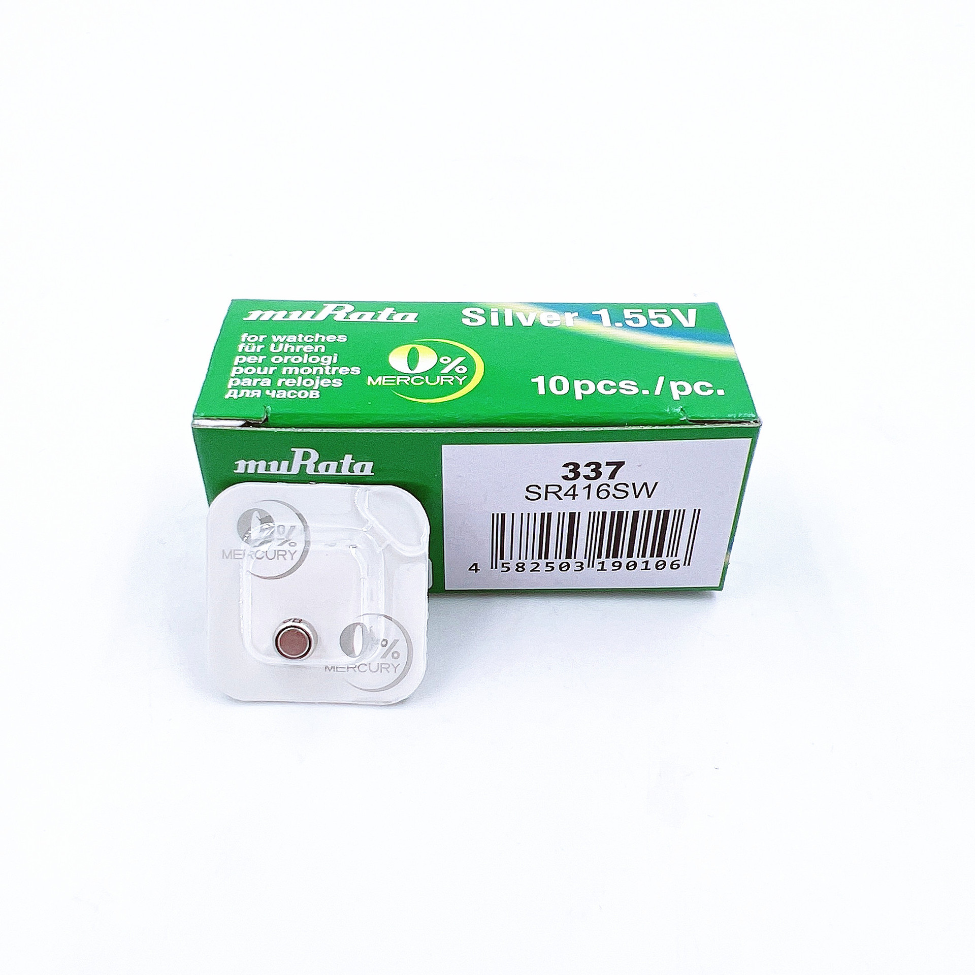 日本原装村田MURATA 337 SR416SW 1.55V 纽扣电池 单装1粒