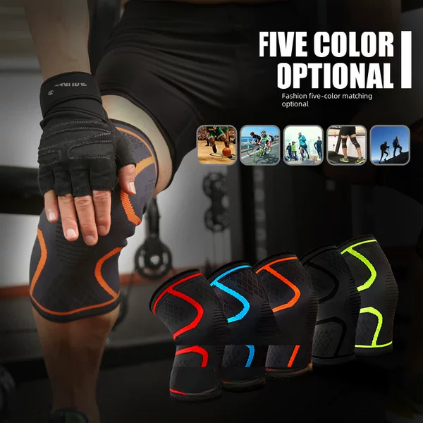 Sports knee pads autumn and winter running basketball riding fitness non-slip men and women breathable thin color nylon knee pads