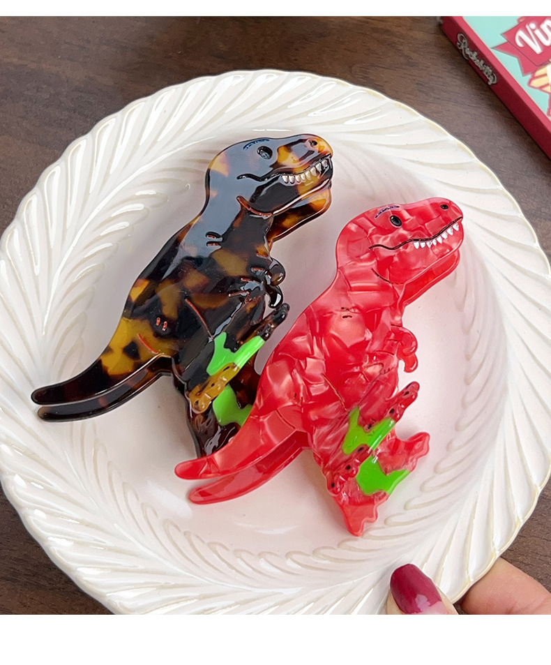All Seasons Season Cute Women's Animal Cartoon Dinosaur Acetic Acid Hair Claws