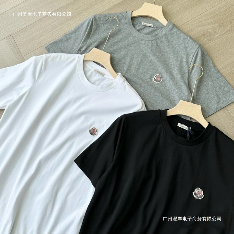 Cross-Border Summer New Style Moncler Embroidered Original Label Men's Pure Cotton Short-Sleeve Trendy Casual Shirt Cross-Border Summer New Style Moncler Embroidered Original Label Men's Pure Cotton Short-Sleeve Trendy Casual Shirt