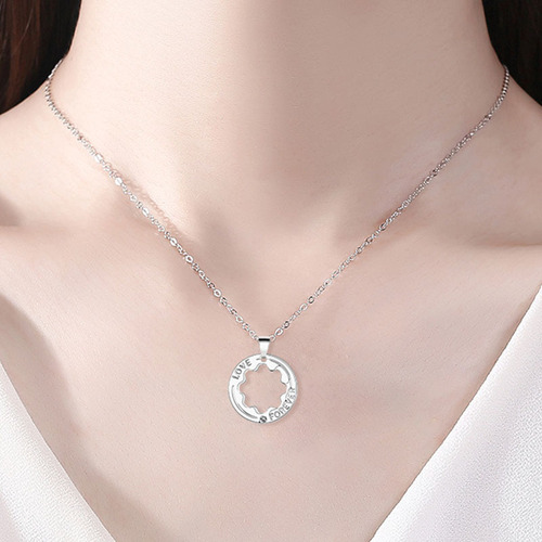 Cross-border new couple necklace pair simple and fashionable men and women clavicle chain splicing gear Valentine's Day necklace