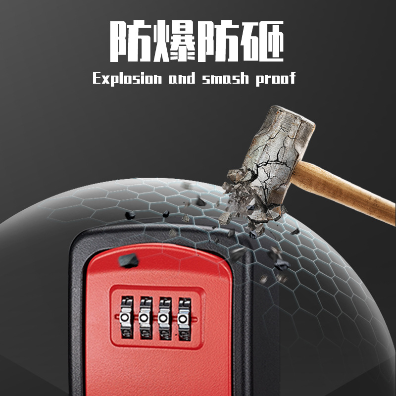 Caja de llaves con contraseña | Cerradura metálica sin perforación