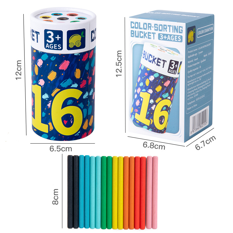 Puzzle infantil de clasificación de color taza de 1 - 3 años de edad de bebés cognición de color jardín de infantes de educación temprana de Montserrat Juguetes de barriles