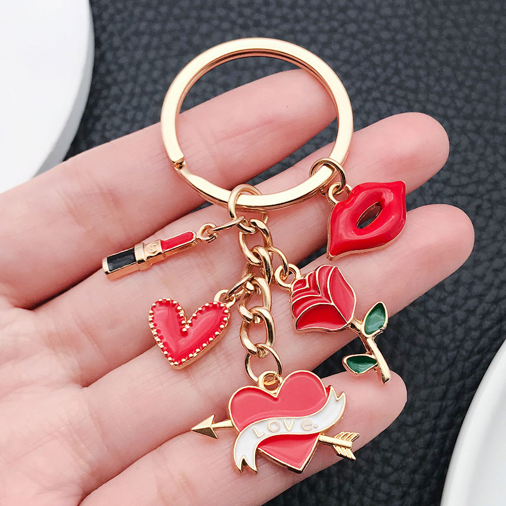 Holiday, Banquet, Daily Occasion Lady Simple Style Heart Shape Floral Zinc Alloy Unisex Keychain