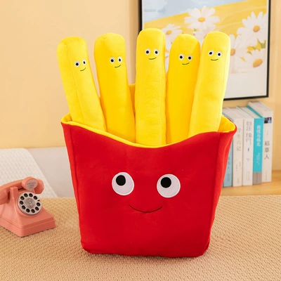 Cross-Border French Fries, Burger Pillows, Pizza Plush Toys, Dolls, Children's Activities, Friends Gifts, Foreign Trade Wholesale (Oyuncaq yastıqlar) - french-fries-30cm