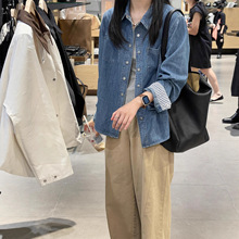 巨好看的早秋季牛仔衬衫外套女小个子2025新款轻奢高级感衬衣上衣