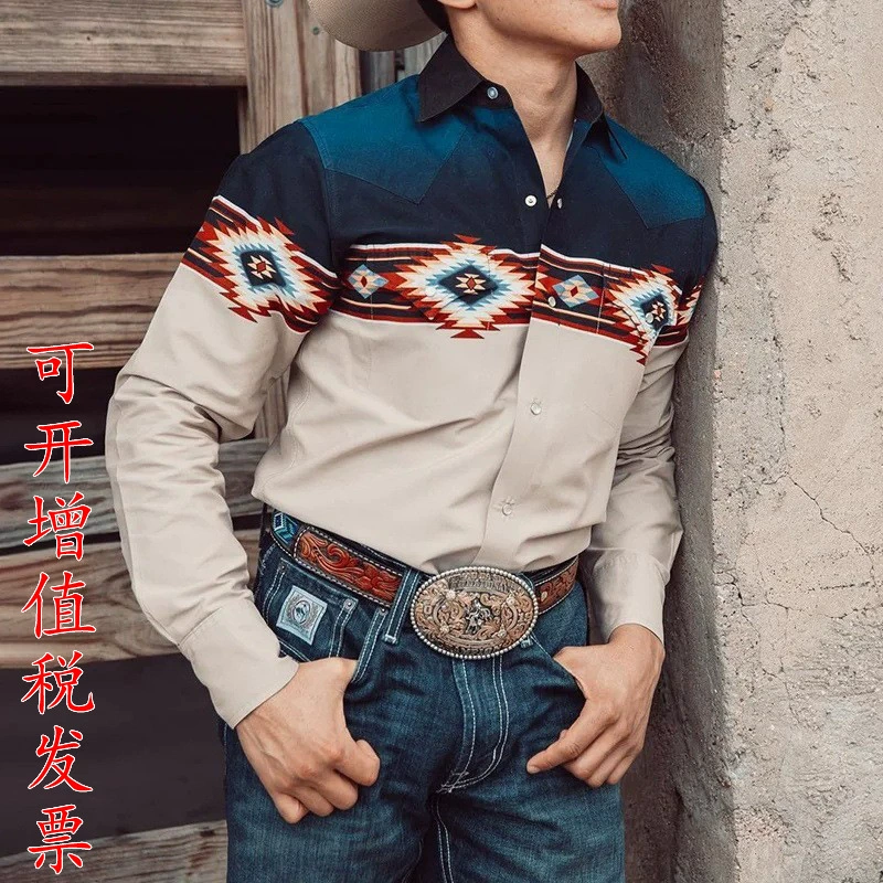 Джинсовая ретро-рубашка в тренде, (международная торговля), панк-стиль