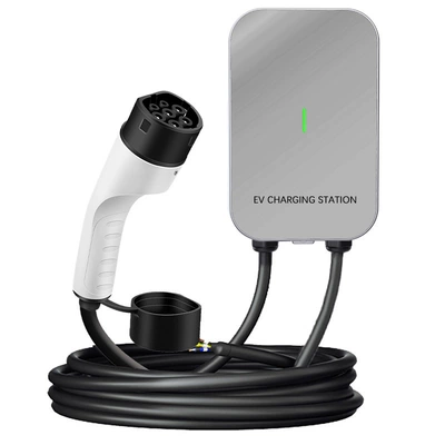 The expert chooses TYPE2 European standard AC charging pile SSC2 wall-mounted 32A7KW charging station new energy vehicle (Elektrikli avtomobil şarj stansiyaları) - single-indicator-light-version-no-2-charging-pile-3m-silver-european-standard-type2