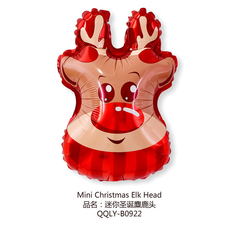 热销圣诞节装饰卡通铝膜气球商场店铺节日派对布置圣诞老人气球|undefined