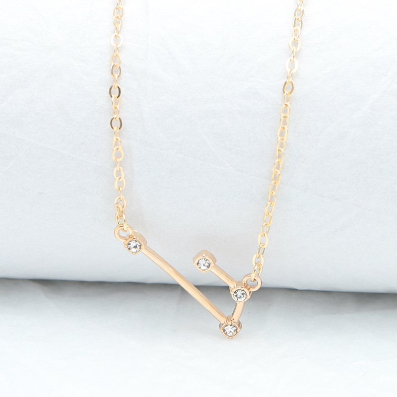 Simple Style Constellation Alloy Rhinestone Plating Women's Pendant Necklace display picture 5