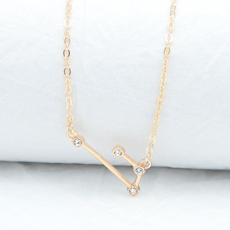 Simple Style Constellation Alloy Rhinestone Plating Womenu0027S Pendant Necklace