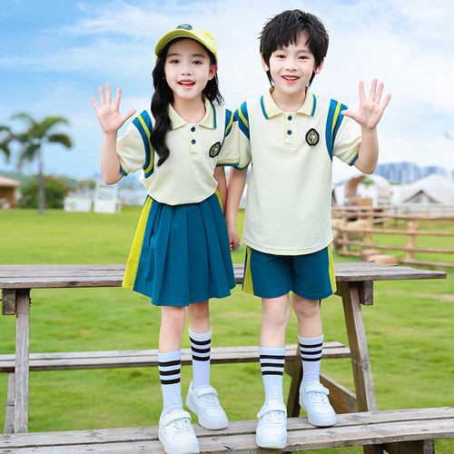 School uniform set for kindergarten: comfortable, loose-fitting, sports class uniform, performance uniform, teacher uniform, two-piece set