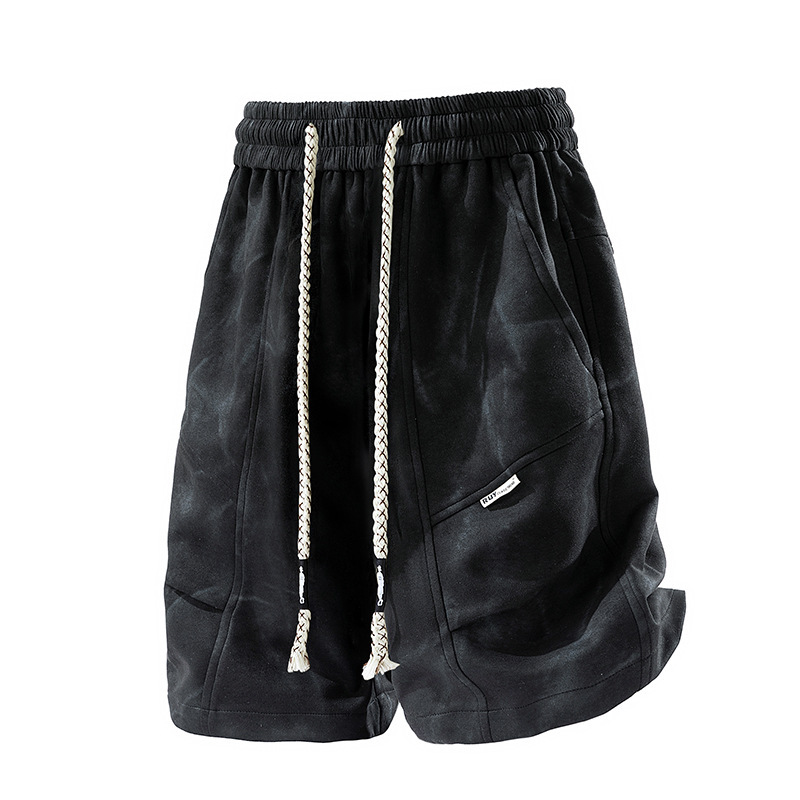 American-Style Plus-Size Men's Retro Tie-Dye Shorts Summer New Trendy Loose Five-Point Shorts for Slightly Chubby Men