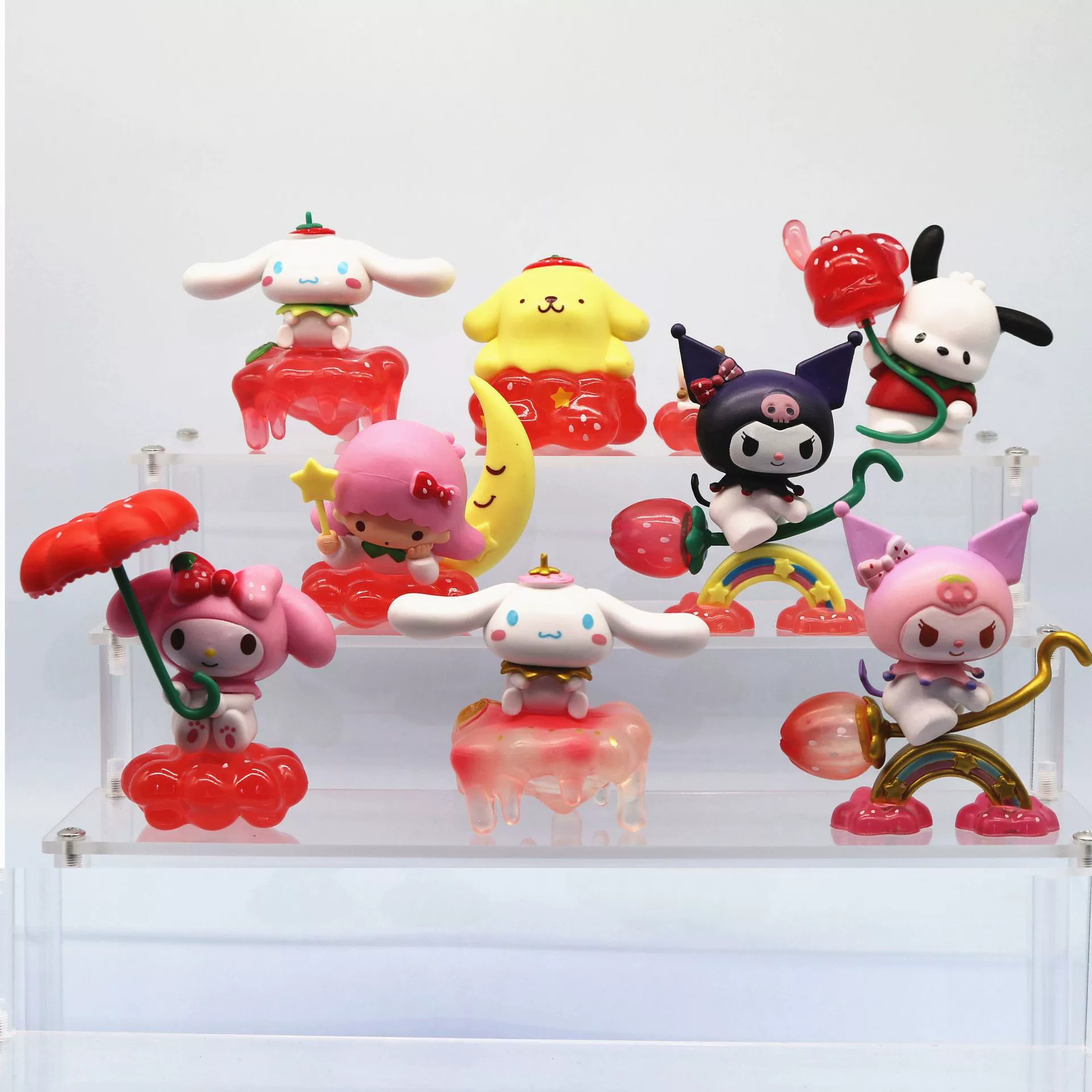 Sanrio, клубника, милый минифигурка, кукла, капсульная игрушка