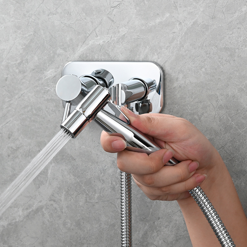 Oculta inodoro a presión pistola traje caliente y fría de las mujeres boquilla limpiador negro aseo socio lavado a presión pequeña ducha