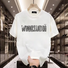 潮流新款文艺百搭日系流行ins短袖潮牌男士纯棉重磅T恤简约无品牌