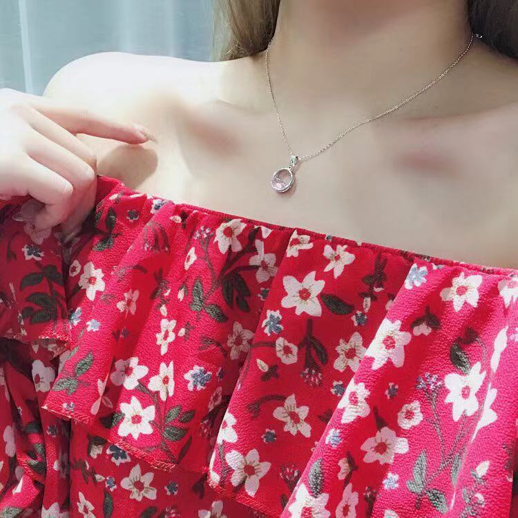 Trend fashionable universal fresh necklace with zircon