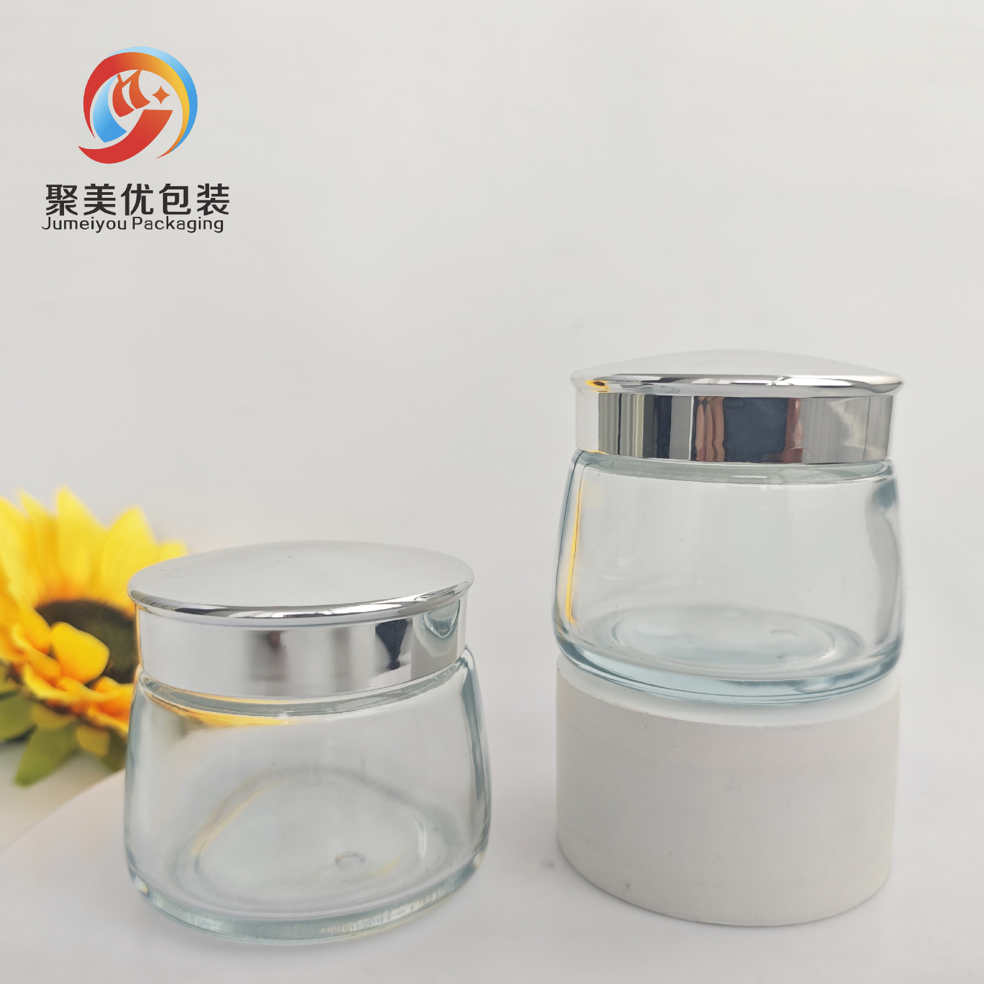 现货高档100g面膜瓶化妆品透明玻璃瓶大容量膏霜瓶卸妆膏分装瓶