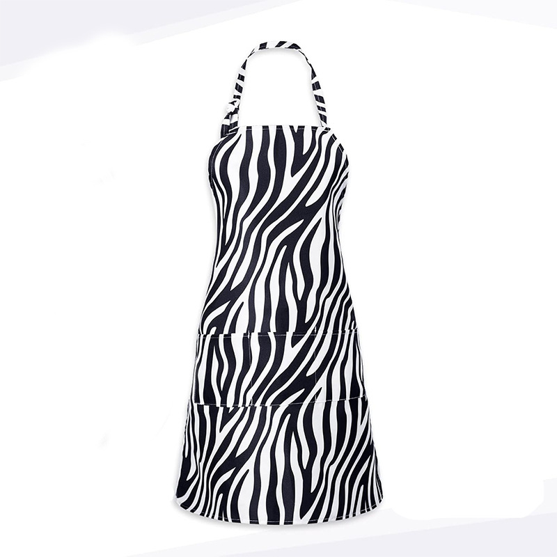 Transfronterizo Amazon rayas poliéster delantal logotipo personalizado patrón de leopardo belleza manicura ropa de trabajo delantal de cocina