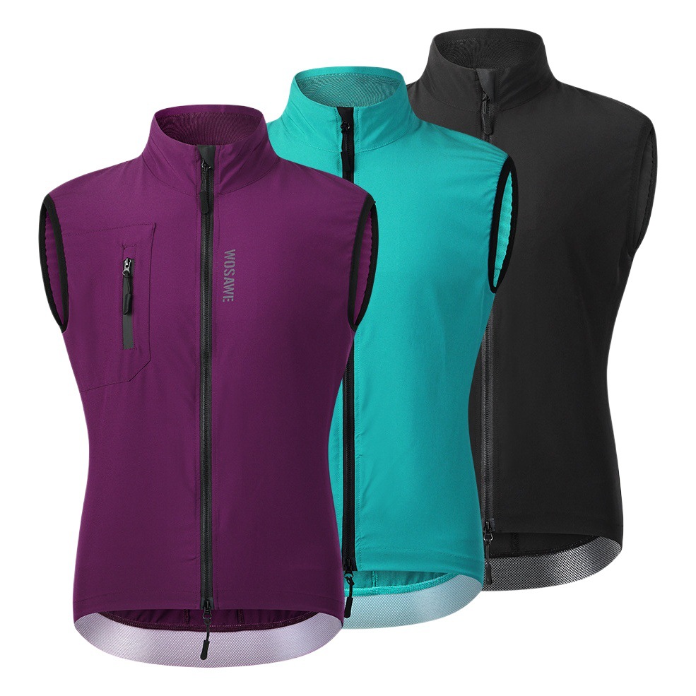 WOSAWE Outdoor Sports Cycling Windproof Vest Sports Casual Breathable Jacket Spring and Summer Vest Jacket