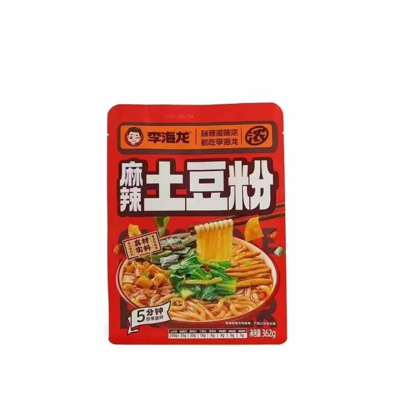 李海龙麻辣土豆粉即煮即食方便美味夜宵必备东北酸辣粉362g袋装|undefined
