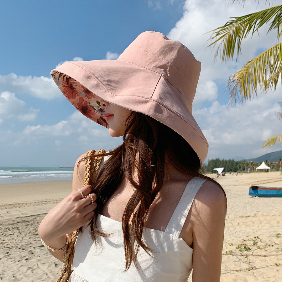 Women's Basic Flower Big Eaves Sun Hat display picture 4