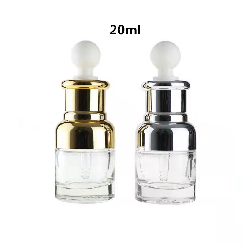 玻璃肩套瓶 20ml滴管精油瓶  化妆品滴管瓶 乳液瓶  玻璃精华液瓶