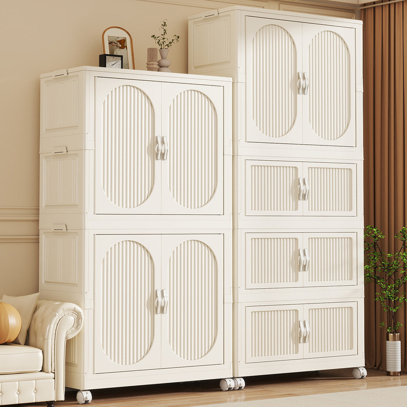 Installation-Free Children's Wardrobe Baby Clothes Storage Cabinet Baby Small Wardrobe Plastic Home Finishing Folding Storage Cabinet