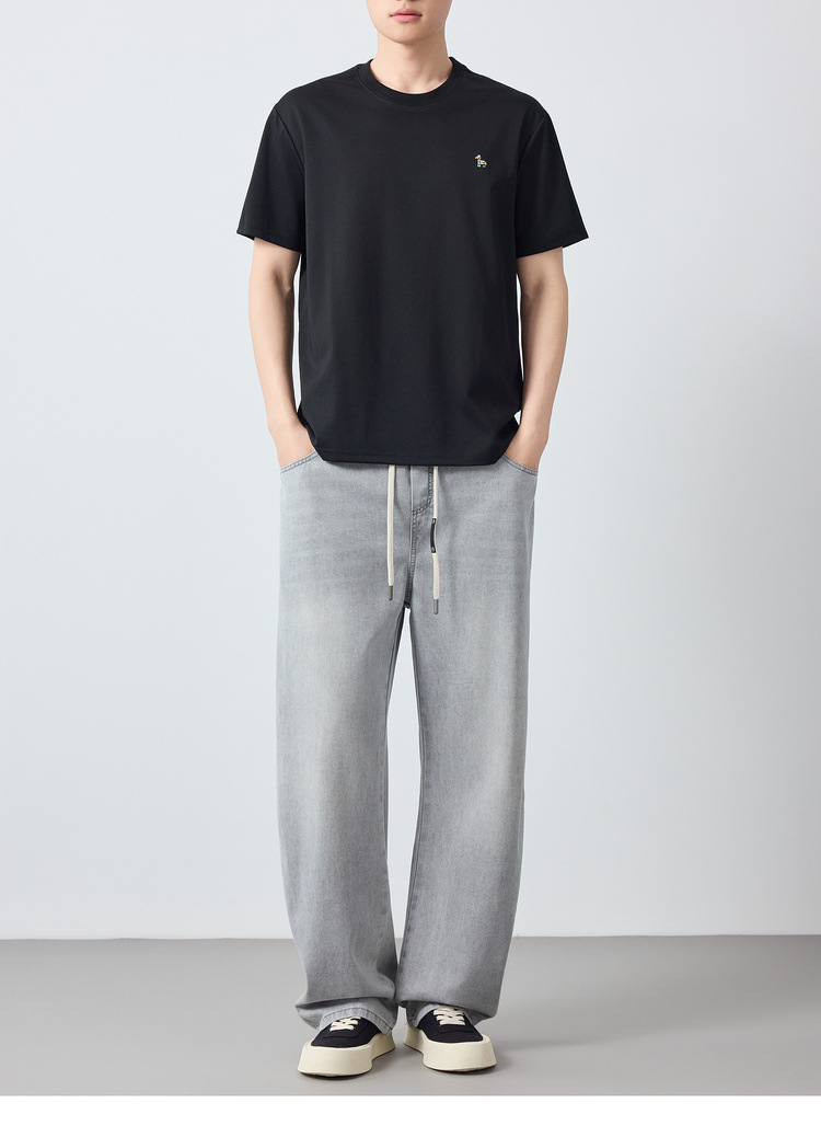 Embroidered Men's T-shirt With Round Neck For Summer Style_voghion.com