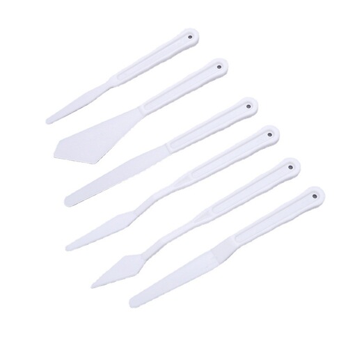 Cross-border Amazon new plastic, high quality, good toughness, set of six palette knives, oil painting knives and scrapers