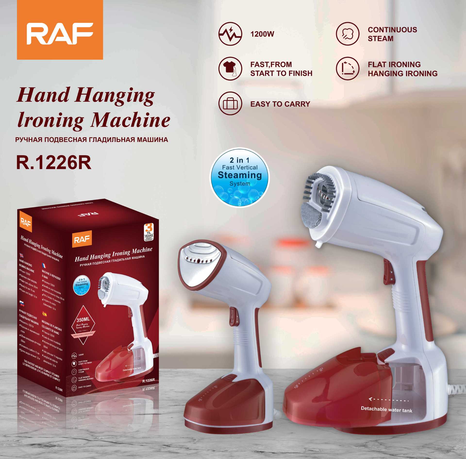 [Exclusive for cross-border supply] Handheld household steam iron small travel portable vertical ironing machine 1500W