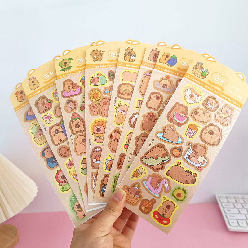 Kapibalakatong Cute Goo Card Sticker No Cutting DIY Children's Hand Account Material Sticker Decoration Wholesale