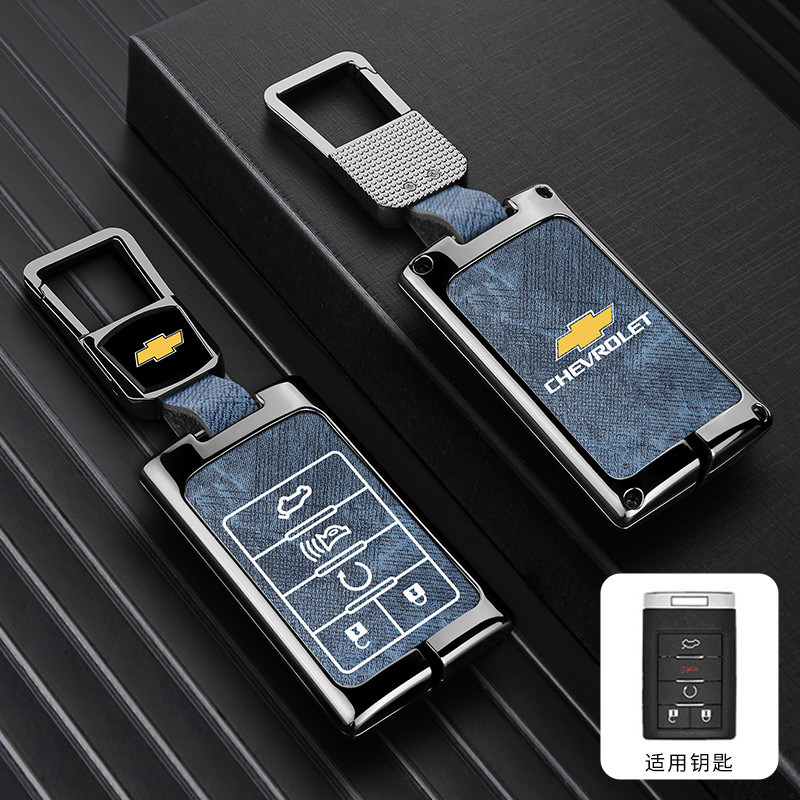 모델 D 5버튼 - 데님 패턴 [건쉘 블루 가죽] + 사각 버클