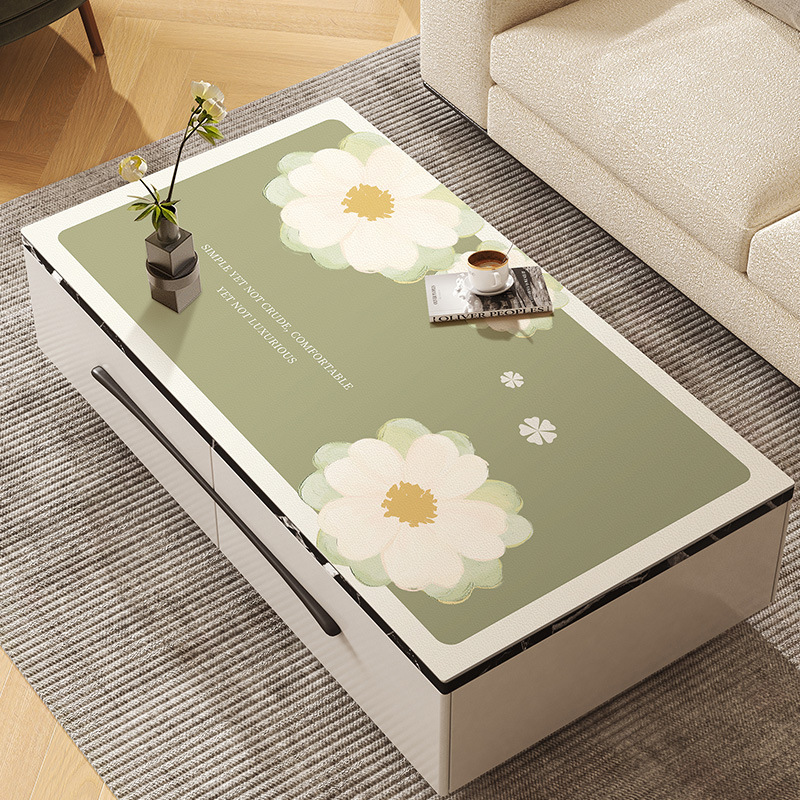 Estera de mesa de cuero lavable impermeable a prueba de aceite anti-escaldadura estera de escritorio mesa de café mantel Luz de lujo de alto grado sala de estar mantel