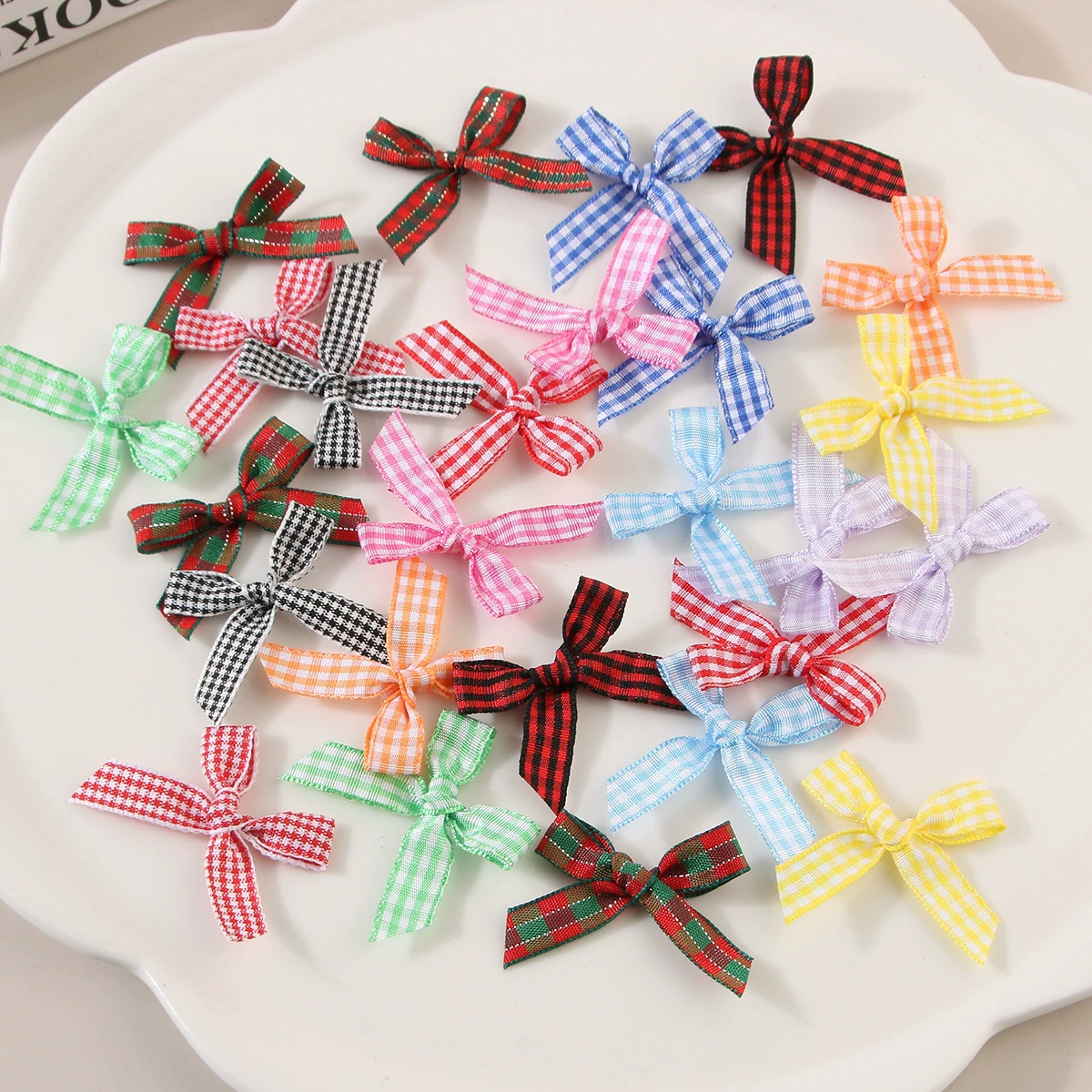 3-дюймовый бантик из шотландской ткани в клетку, аксессуары для рукоделия, для нижнего белья, одежды, аксессуаров для кукол, декоративных элементов, клетчатый, в стиле Chanel