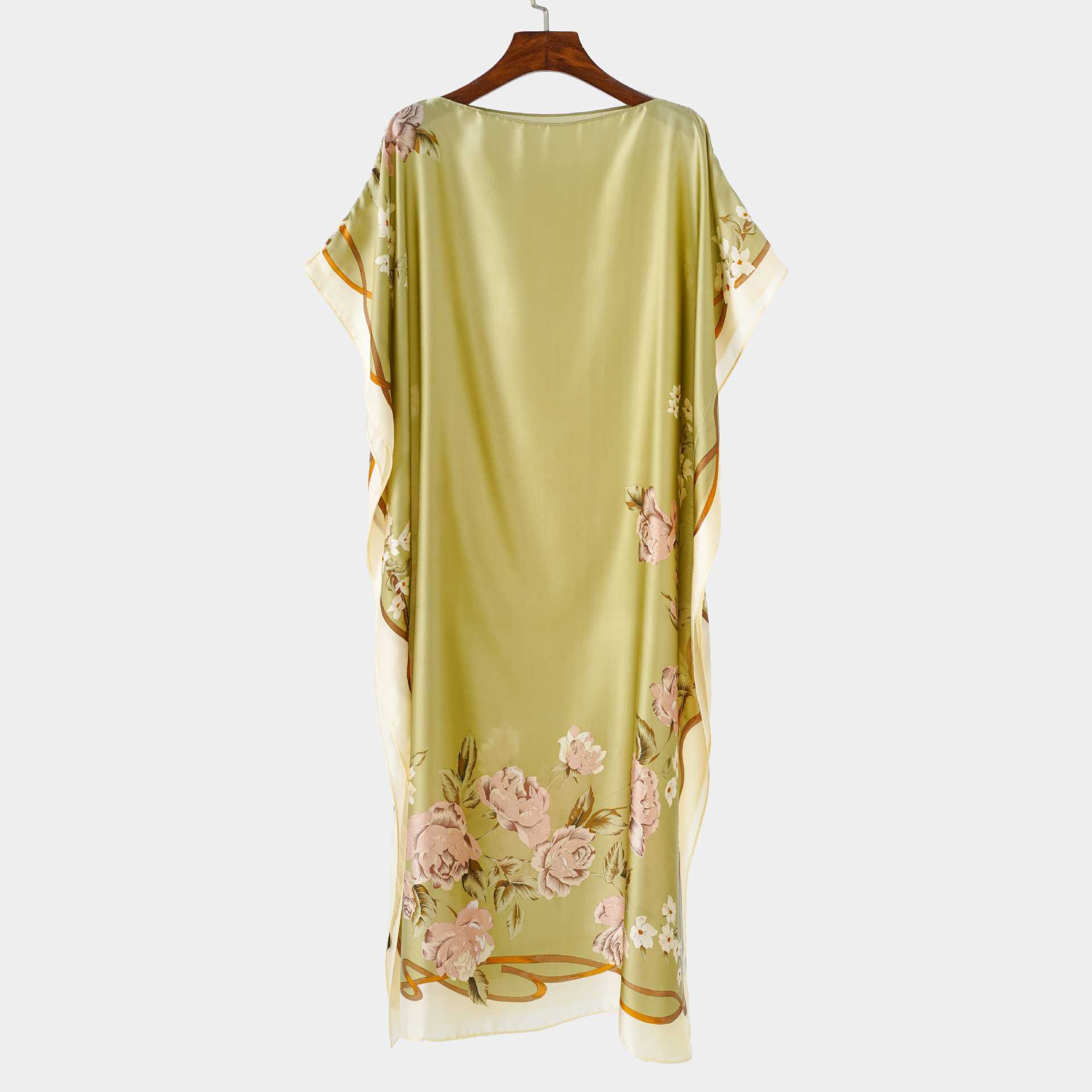 Aliexpress vestido de moda europeo y americano camisa de playa elegante falda protectora del sol bikini chal flores vacaciones