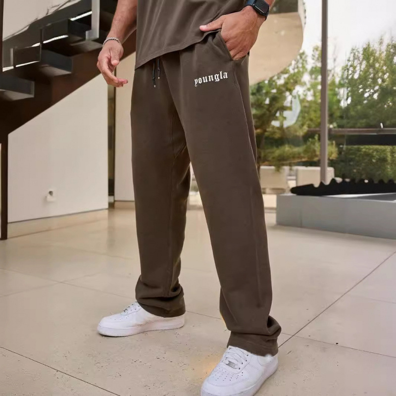 Young La Autum Sweatpants Men's Terry Cotton Fitness Sweatpants Joggers Men's Running Casual Pants