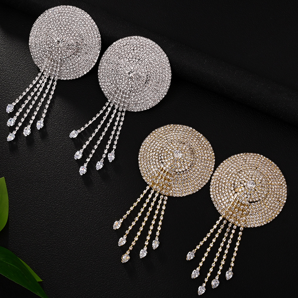 Amazon venta caliente sexy fijación de pecho moda redonda diamante adhesivo de pecho accesorios para mujeres pegatinas de pecho
