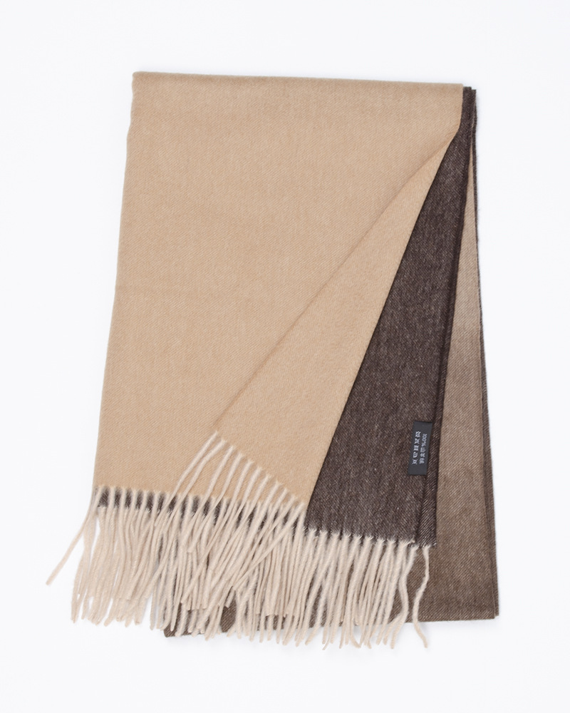 Mongolia Interior nuevo estilo 35 ancho bufanda de cachemira pura otoño e invierno engrosada hombres y mujeres de manga larga degradada europea y americana