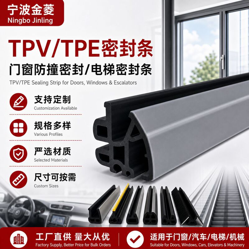 Customized Escalator Anti-Pinch Sealing Strip Tpv Bedroom Door Gap Soundproof Strip Car Anti-Collision Strip Composite Door and Window Sealing Strip