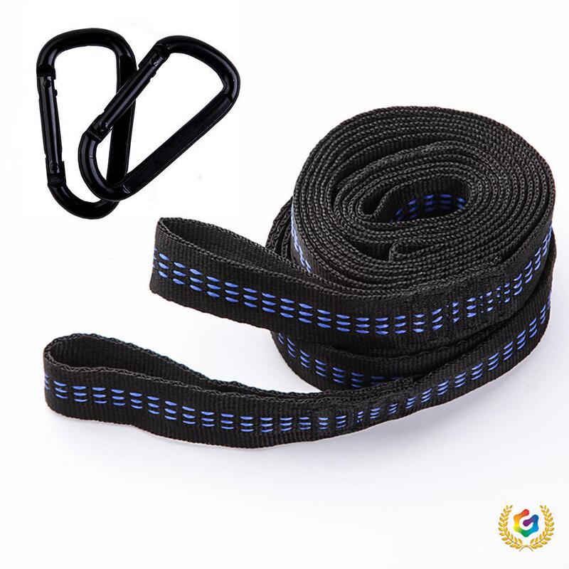 ✮ Manufacturer's Outdoor Hammock Straps, Multi-Ring High-Strength Knotting Rope, Black Reinforced High-Strength Polyester Tree Straps